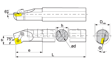 Nóż tokarski składany do toczenia wewnętrznego: S20Q-MSKNR-12
